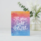 Laat uw Licht Citaat van de Licht - Waterverf vorm Briefkaart (Staand voorkant)