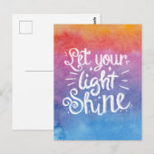 Laat uw Licht Citaat van de Licht - Waterverf vorm Briefkaart (Voorkant / Achterkant)