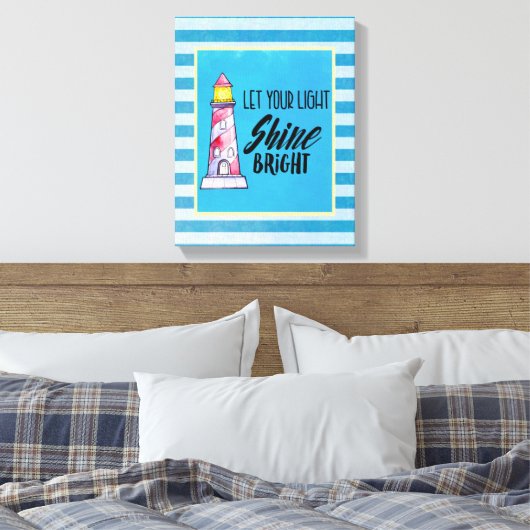 Laat uw licht helder vuursteentje passen canvas afdruk (Insitu (Slaapkamer))