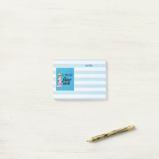 Laat uw licht helder vuursteentje passen post-it® notes (Op bureau)