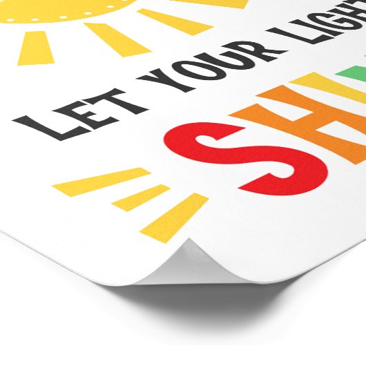 Laat uw licht Kinder Christelijke Bijbel vormen Poster (Hoek)