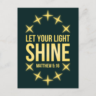 Laat uw licht Matthew 5:16 schijnen Briefkaart