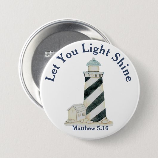 Laat uw licht Matthew 5:16 schijnen Ronde Button 7,6 Cm (Voorkant /achterkant)