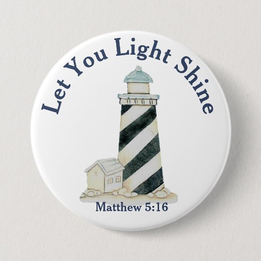 Laat uw licht Matthew 5:16 schijnen Ronde Button 7,6 Cm (Voorkant)