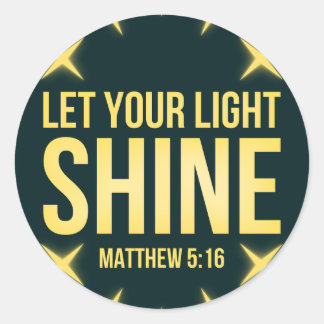 Laat uw licht Matthew 5:16 schijnen Ronde Sticker