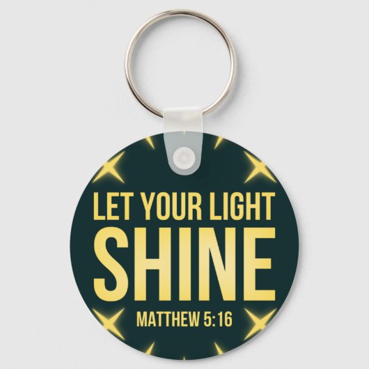 Laat uw licht Matthew 5:16 schijnen Sleutelhanger (Voorkant)