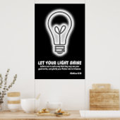 Laat uw licht met Matthew 5:16 Bijbelversie zien Poster (Keuken)