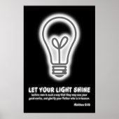 Laat uw licht met Matthew 5:16 Bijbelversie zien Poster (Voorkant)