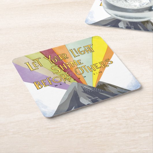 Laat uw licht schijnen kartonnen onderzetters (Schuin)
