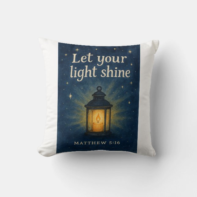 Laat uw licht schijnen (Mattheüs 5:16) Kussen (Voorkant)