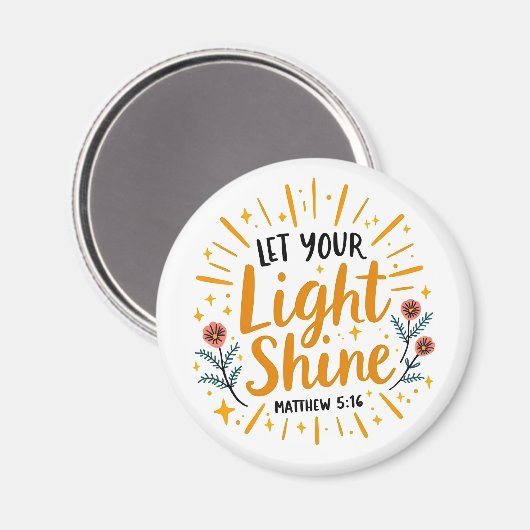 Laat uw licht schijnen – Mattheüs 5:16 Magneet (Voorkant / Achterkant)