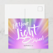Laat uw licht schijnen Matthew 5 16 | Kleurrijk Briefkaart (Voorkant / Achterkant)