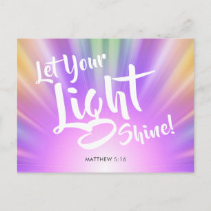 Laat uw licht schijnen Matthew 5 16   Kleurrijk Briefkaart