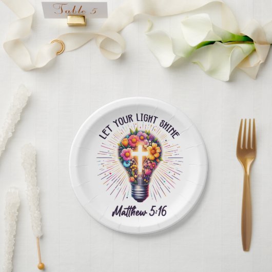 Laat uw licht schijnen papieren bordje (Huwelijk)