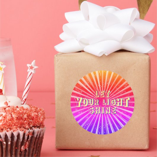 Laat uw licht schijnen ronde sticker (Feest)