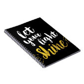 Laat uw licht schijnen, zwart en goud notitieboek (Rechterzijde)