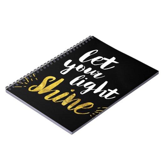 Laat uw licht schijnen, zwart en goud notitieboek (Linkerzijde)