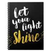Laat uw licht schijnen, zwart en goud notitieboek (Voorkant)