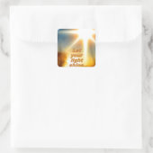 Laat uw licht schitterend zonlicht ontwerpen vierkante sticker (Tas)