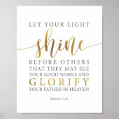Laat uw licht voor anderen Matthew 5:16 schijnen Poster (Voorkant)