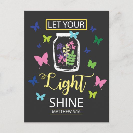 Laat uw lichte bloemen vlinder Christelijk Briefkaart (Voorkant)