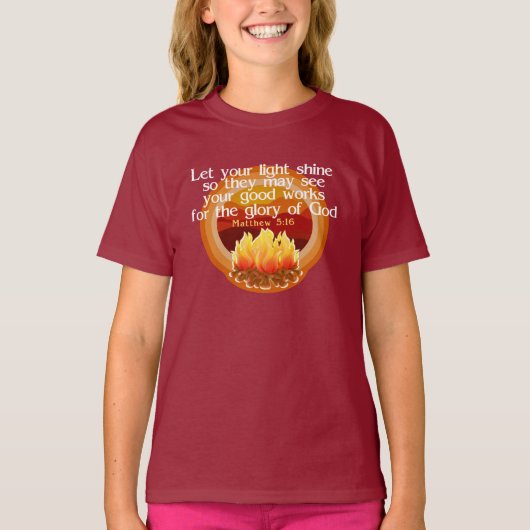 Laat uw lichte Campfire-Christelijke Shirten schit T-shirt (Voorkant)