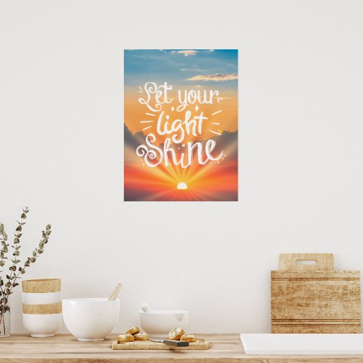 Laat uw lichte prijsopgave - het Poster van de Zon (Keuken)