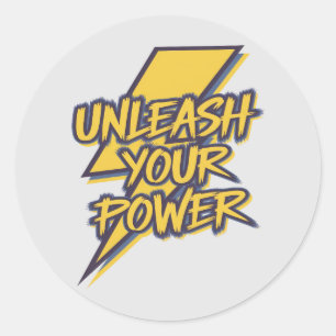 Laat uw Motivatie bliksemschicht los Ronde Sticker