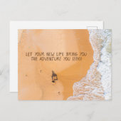 Laat uw nieuwe leven brengen het avontuur dat u zo briefkaart (Voorkant / Achterkant)