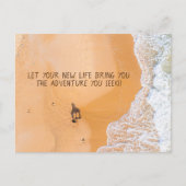Laat uw nieuwe leven brengen het avontuur dat u zo briefkaart (Voorkant)