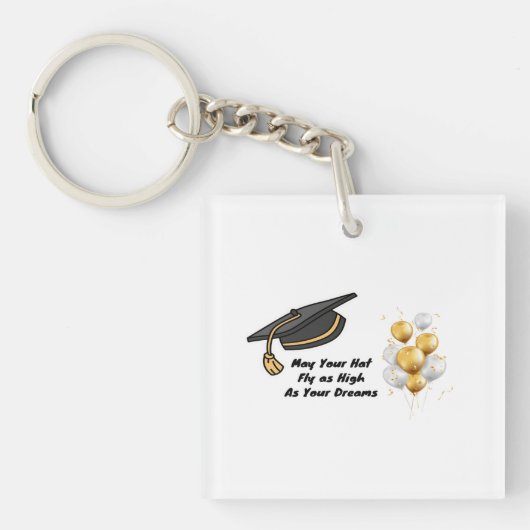 Laat uw Pet vliegen voor een afstuderen Sleutelhanger (Voorkant)
