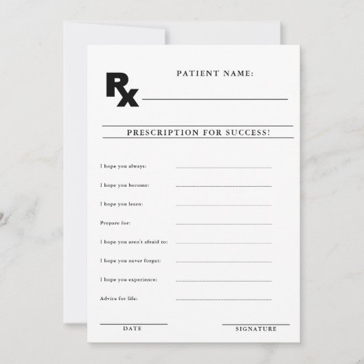 Laat uw recept achter voor succes Advieskaart Kaart (Voorkant)