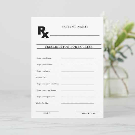 Laat uw recept voor succes advies Kaart (Staand voorkant)