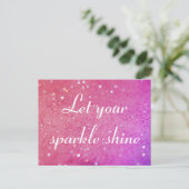 Laat uw Sparkle Shine Pink Bokeh Briefkaart (Staand voorkant)