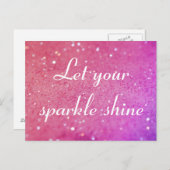 Laat uw Sparkle Shine Pink Bokeh Briefkaart (Voorkant / Achterkant)