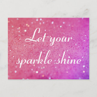 Laat uw Sparkle Shine Pink Bokeh Briefkaart