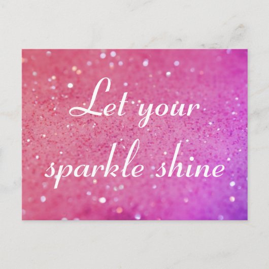 Laat uw Sparkle Shine Pink Bokeh Briefkaart (Voorkant)