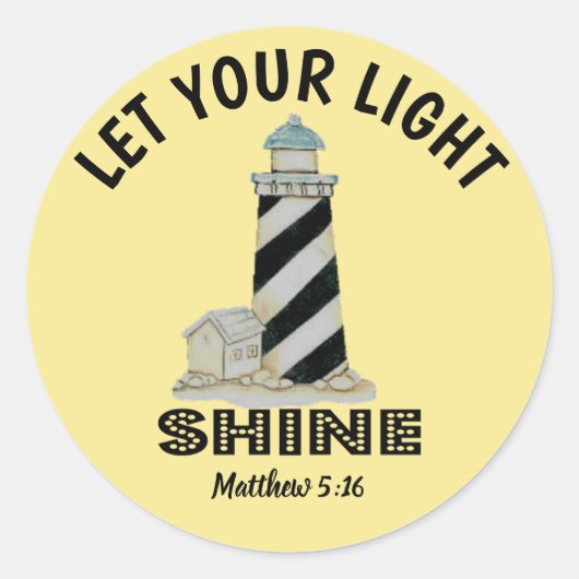 Laat uw vuurtoren van Lichte Shine Matthew 5:16 Ronde Sticker (Voorkant)