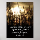 Laat uw zorgen over aan Hem -Schrift Kunstprint Poster (Voorkant)