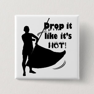 Laat vallen alsof het heet is. Knoop Vierkante Button 5,1 Cm