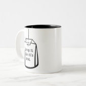 Laat vallen alsof het heet is tweekleurige koffiemok (Voorkant links)