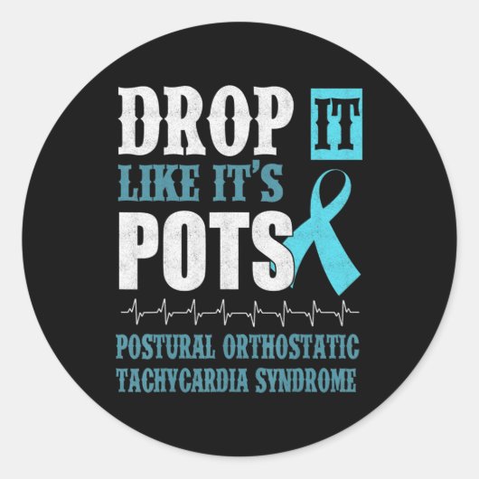 Laat vallen alsof het POTS Shirt Dysautonomia Awar Ronde Sticker (Voorkant)