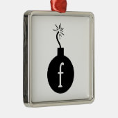 Laat vallen de F Bomb Metalen Ornament (Rechts)