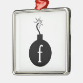 Laat vallen de F Bomb Metalen Ornament (Links)