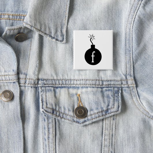 Laat vallen de F Bomb Vierkante Button 5,1 Cm (In situ)