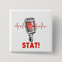 Laat vallen de microfoon logo vierkante button 5,1 cm