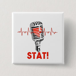 Laat vallen de microfoon logo vierkante button 5,1 cm