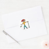 Laat vallen Mic Ronde Sticker (Envelop)