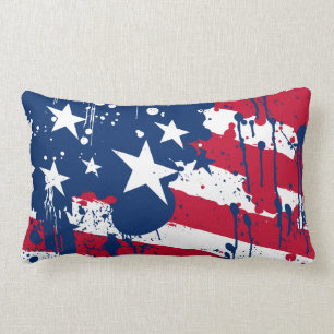 Laat vallen Splash Colors Amerika vlag Pillow Kussen