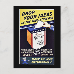 Laat vallen uw ideeën in de doos van de Suggestie Briefkaart
